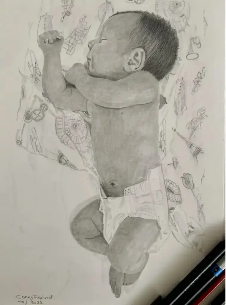 tegning af baby